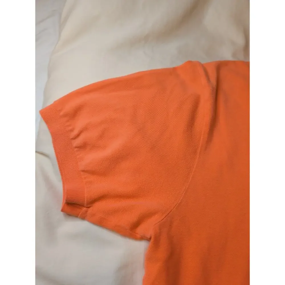 Polo Ralph Lauren Men's Polo Shirt Orange Short Sleeve Blue Pony Cotton Mesh XL